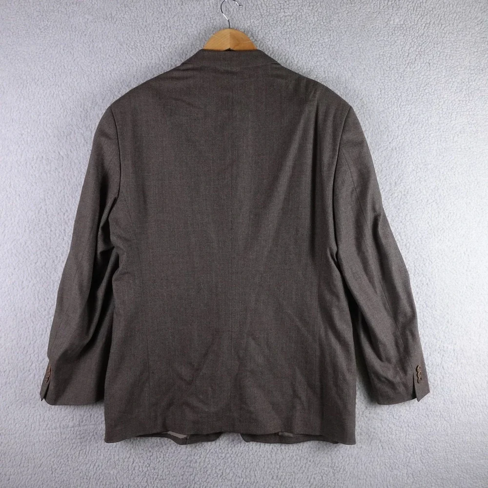 Armani‎ Collezioni Mens 44L Virgin Wool Blazer Sport Coat Brown Grey Made Italy